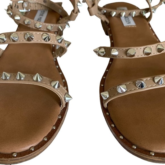Steve Madden | 7.5 studded silver and tan sandals gladiator style - Picture 2 of 6